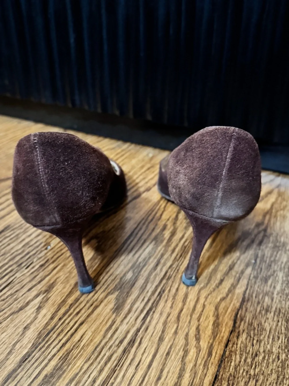 Manolo Blahnik Brown Suede Heels 38